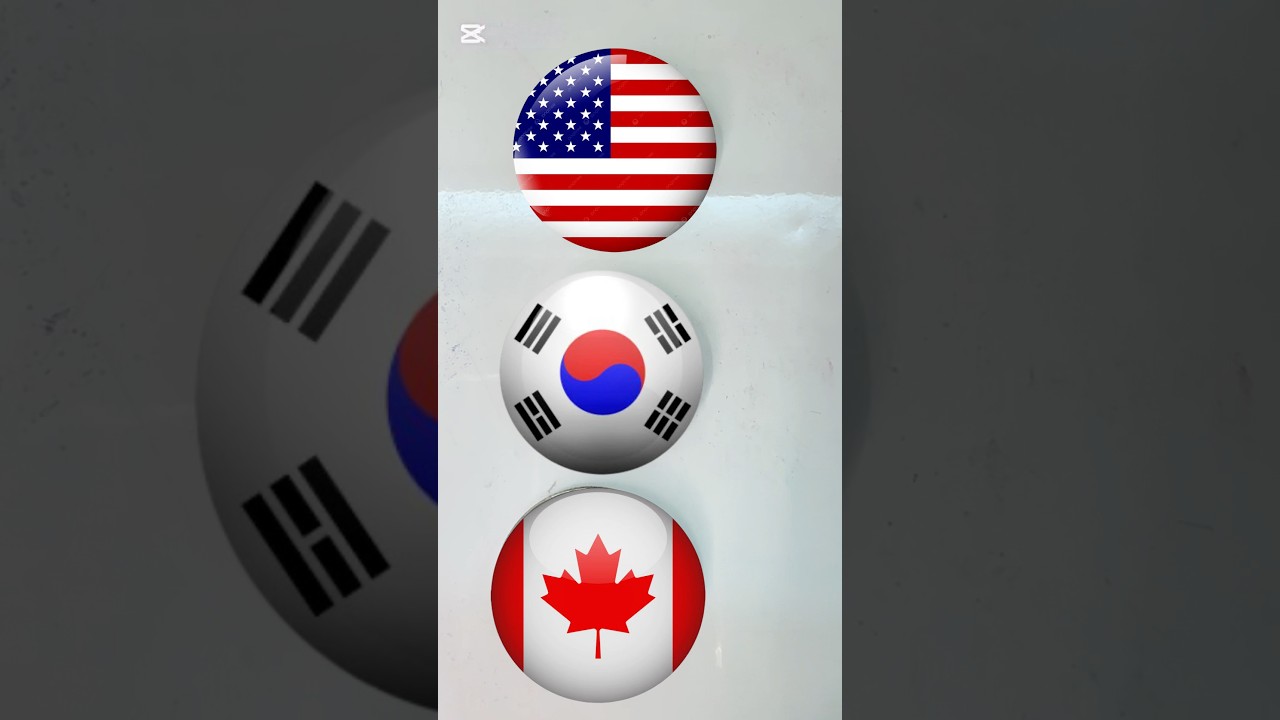 USA, South Korea & Canada Flag Icons #satisfyingvideo #colormixing #trending #colorart #satisfying