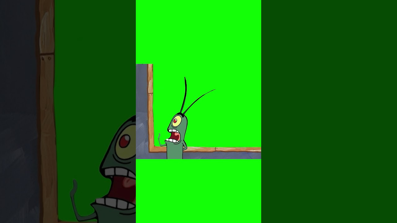 Plankton Giant TV Screen meme - Green Scrreen - SpongeBob SquarePants