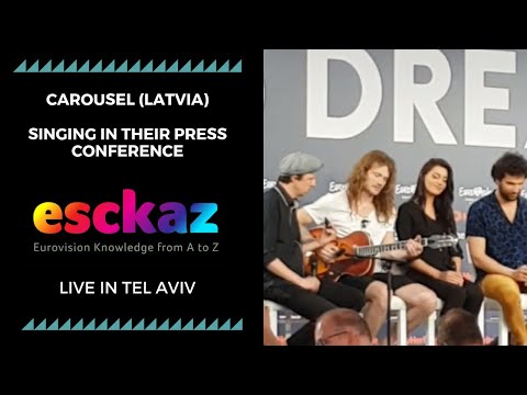 ESCKAZ in Tel Aviv: Carousel (Latvia) singing in their press conference