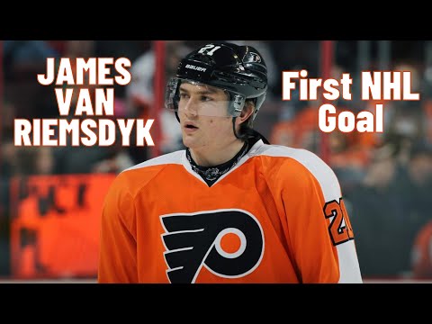 James van Riemsdyk #21 (Philadelphia Flyers) first NHL goal Oct 24, 2009 (Classic NHL)