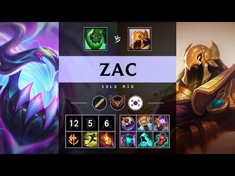 Zac Mid vs Azir - KR Grandmaster Patch 25.21