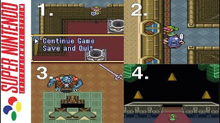 Zelda A Link To The Past speedrun in 3:44 - SNES Weird Rainy Glitchy Ending
