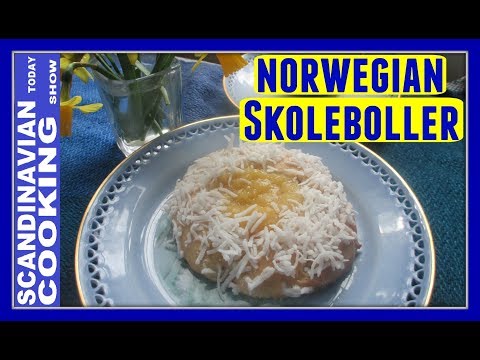Norwegian School Buns with Homemade Vanilla Cream - A Norwegian pastry recipe