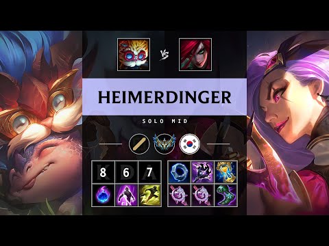 Heimerdinger Mid vs Katarina - KR Challenger Patch 25.16