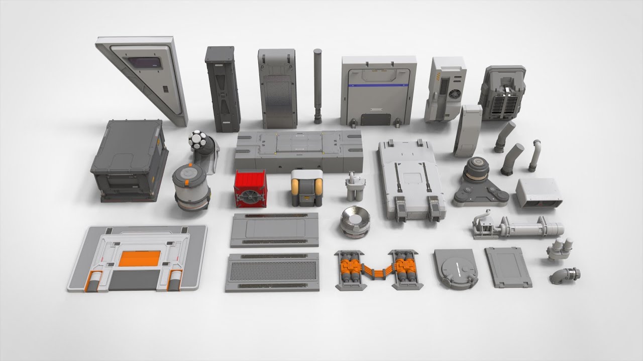 Kitbash o architekturze science-fiction 49 Model 3D