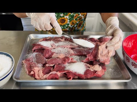 Como hacer CARNE SALADA, OREADA O SECA para conservarla más tiempo sin refrigeración 💸