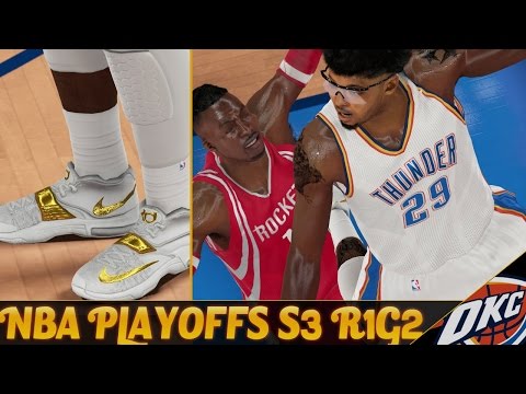 NBA 2K15 MyCAREER S3 Playoffs R1G2 - FLAMING White & Gold KD7's! Harden Gets His ANKLES BROKEN!!