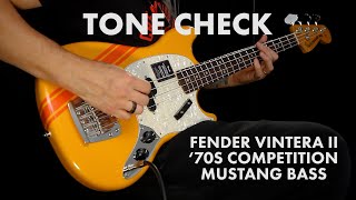 Video thumbnail for TONE CHECK: Fender Vintera II 70s Competition Mustang Bass Demo | Cream City Music by Cream City Music