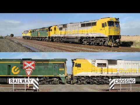QUBE Diesel Locomotives 8030, 8044 & GML10 (30/5/2019) - PoathTV Australian Trains & Railways