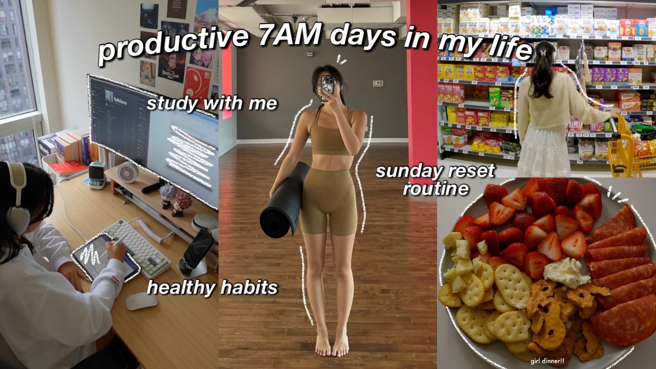 introvert diaries 🌱 7AM productive morning routine, sunday reset, healthy habits, studying, adulting