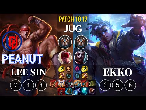 LGD Peanut Lee Sin vs Ekko Jungle - KR Patch 10.17
