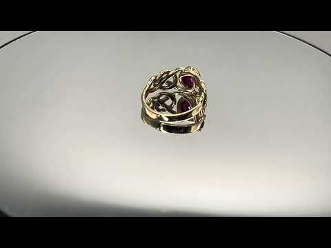 9ct Yellow Gold Chunky Ruby Solitaire Ring Pre Owned UK Size N