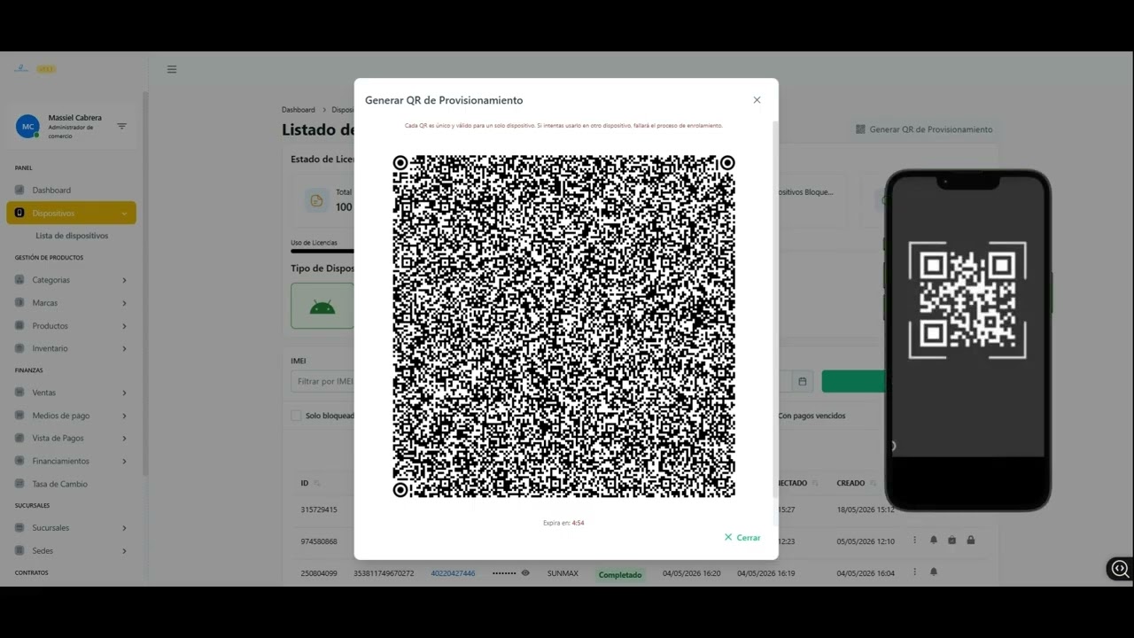 🤳 Enrolamiento por QR (Android)