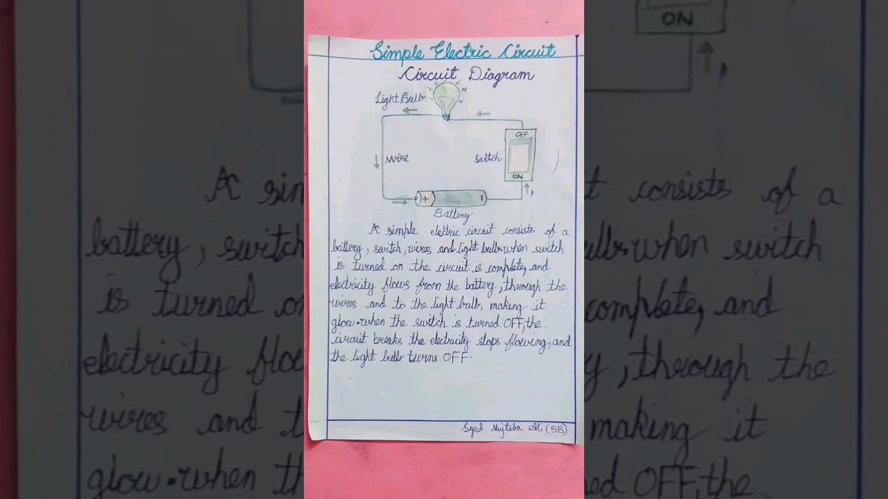 simple electric circuit diagram with explanation #shorts #circuitdiagram #science #project