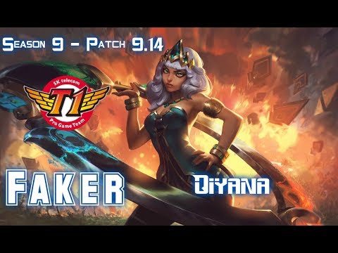 SKT T1 Faker QIYANA vs IRELIA Mid - Patch 9.14 KR Ranked