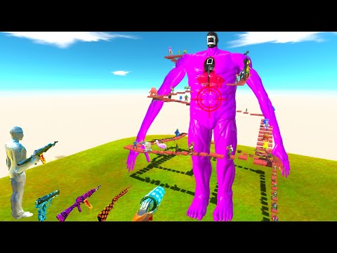 AROUND COLOSSAL TITAN  SQUID GAME Deadly Parkour - Animal Revolt Battle Simulator