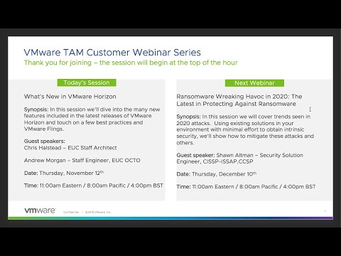 November 2020 TAM Customer Webinar - What's New in Horizon