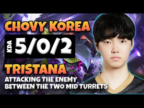 CHOVY IS READY TO PLAY TRISTANA! - GEN Chovy ATTACKING the enemy between the two mid turrets