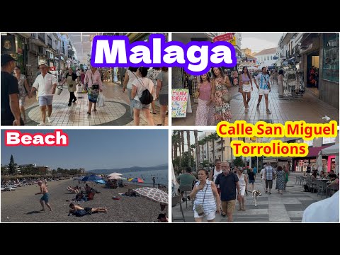 Spain Malaga  🇪🇸 Torremolinos Street Walking Tour To The Beach 🏖️ Andalusia San Migule 2025