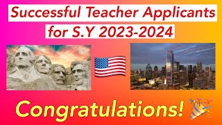 Successful Teacher Applicants in the USA for 2023-2024 School Year 🎉🇺🇸