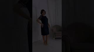 Tmavě modré pouzdrové šaty s krátkým rukávem "Arista" pro svatební maminku či hosta 