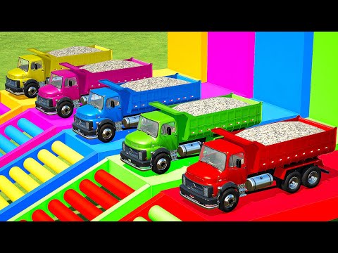LOAD STONES & TRANSPORT WITH MAN & MERCEDES TRUCKS - Farming Simulator 22