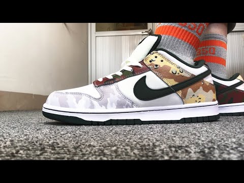 Nike SB Dunk Low SE Sail Multi-Camo HD On Feet