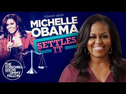 米歇爾-奧巴馬解決了 "邊角料 "與 "中間料 "的爭論｜吉米-法倫的今夜秀節目 (Michelle Obama Settles the Side Part vs. Middle Part Debate | The Tonight Show Starring Jimmy Fallon)