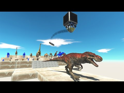 WHO CAN SPEED RACE ESCAPE FROM THE MISSILE LAUNCHER ?  - Animal Revolt Battle Simulator