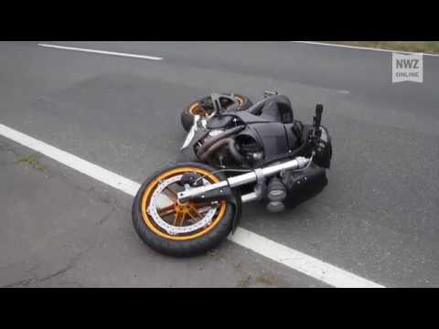 Motorcyclist in danger of death after fall