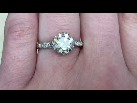 1.81ct Old European Cut Diamond Solitaire Crown Style Engagement Ring - Nevill Ring - Hand Video