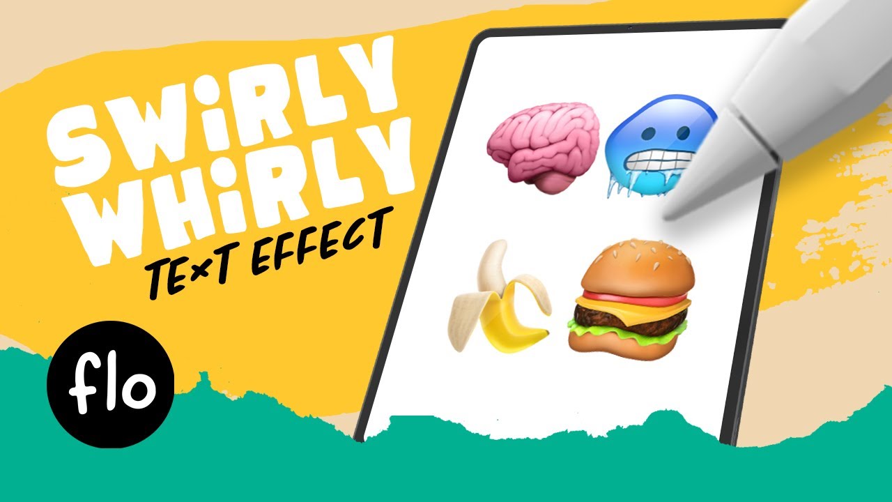 How to Make a SWIRLY TEXT EFFECT with EMOJIS in PROCREATE #Shorts - Quick Procreate Tutorial