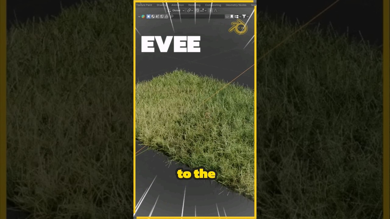 Fast Grass in Blender. #3danimation #blender #blender3d #3d #blendertutorial #design #modeling