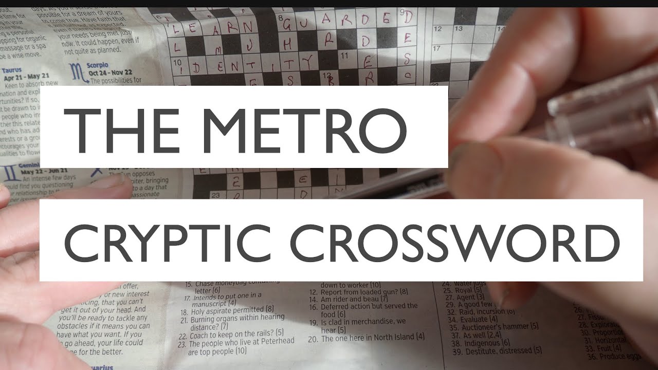 A Beginner’s Guide to Cryptic Crosswords - The ‘Metro’