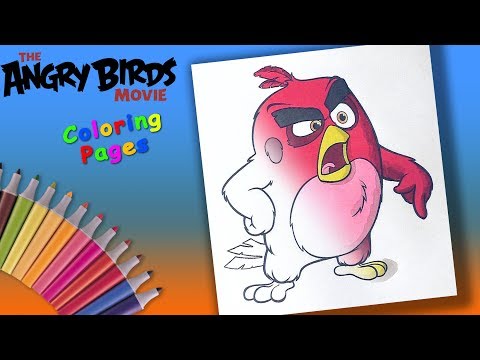 Angry Birds Movie Coloring Book for Kids. How to Coloring Red Video