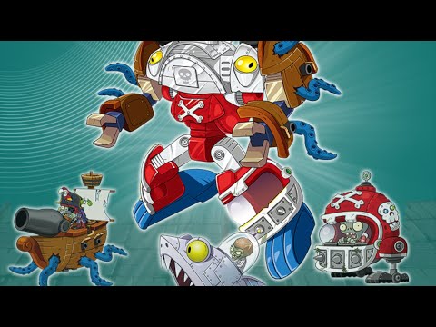 Plants vs. Zombies 2 Toys Collection 3 Transforming Combining Sea & Land Combination Mecha Big Boss