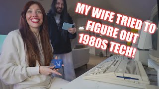 My Wife Tries A Computer From 1987! Can She Figure It Out? Play Games?