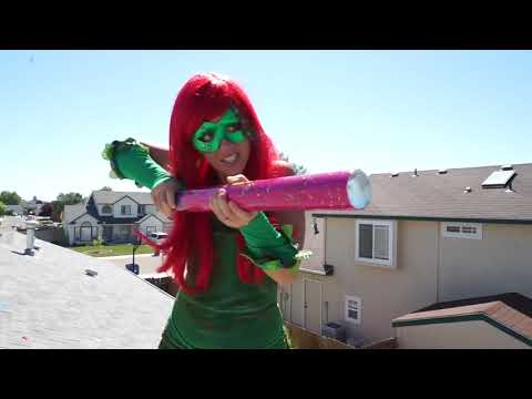 Poison Ivy vs Orange Spiderman vs Venom In Real Life SuperHero Battle