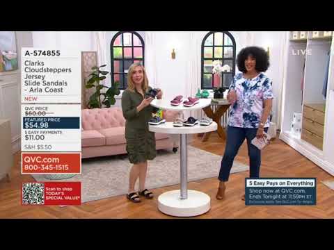 Clarks Cloudsteppers Jersey Slide Sandals - Aria Coast earlier today