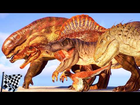 Spinosaurus vs All Dinosaurs Race - Fastest Dinosaur Ranking in Jurassic World Evolution 2