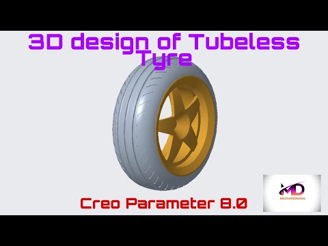 How to design 3D modeling of Tubeless Tyre in Creo Parametric 8.0 II Mechapedesign