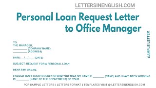 Personal Loan Request Letter To Office Manager - Letter to Company Requesting for Job Opportunity