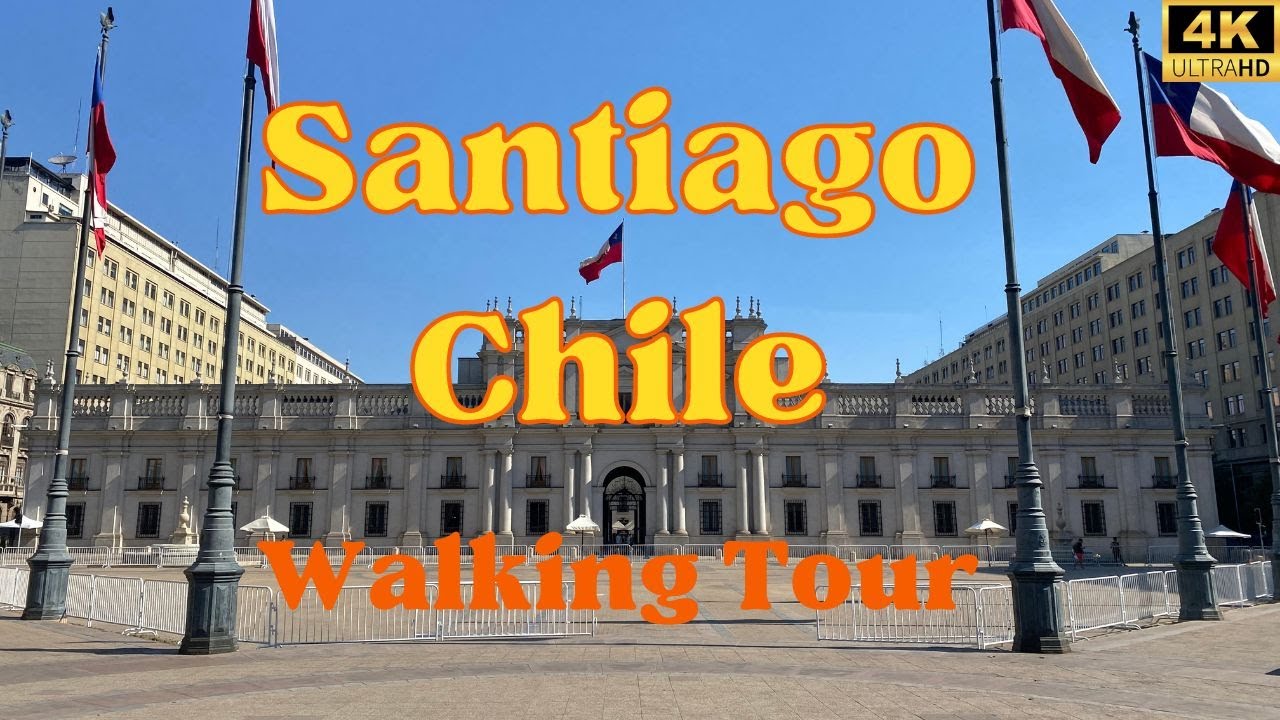 Santiago Walking Tour, Chile 🇨🇱 - 4K - December 2023.