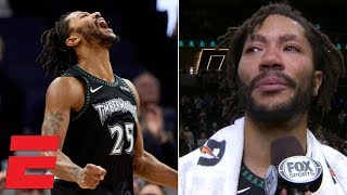 Derrick Rose scores 50 vs. Jazz, gets emotional in postgame interview | NBA Highlights