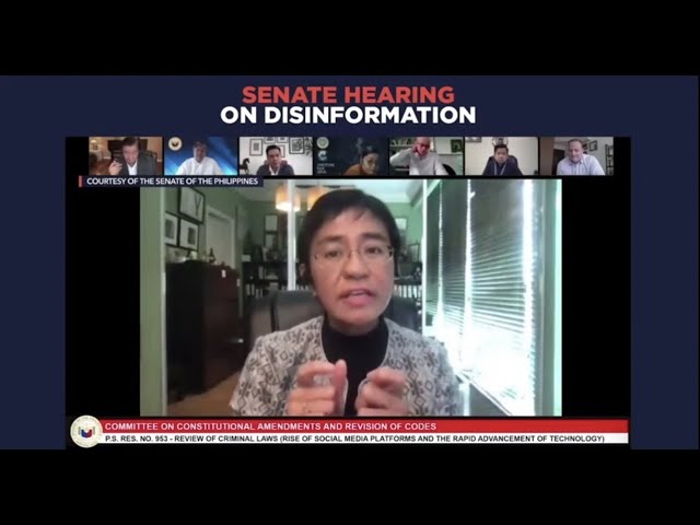 Maria Ressa to Senate: Make law holding social media giants liable for lies spread