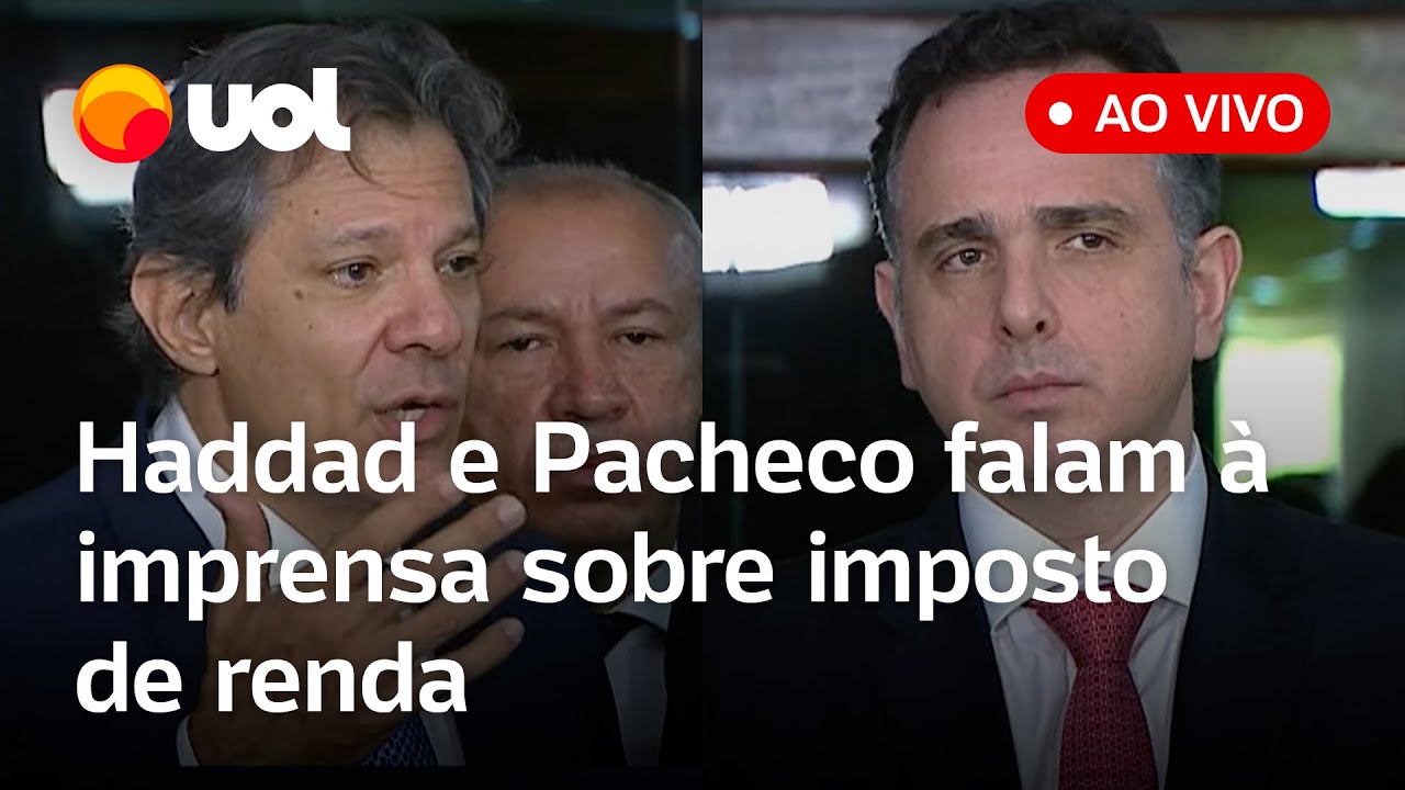 Haddad e Pacheco falam ao vivo sobre imposto de renda e+ medidas do pacote econômico; assista