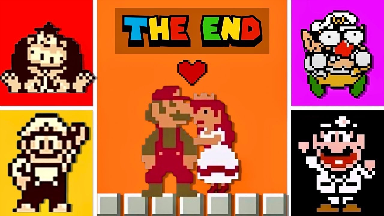 All Mario Game Boy & Game Boy Color ENDINGS - 4K