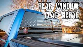 Intsalling an American Flag rear window decal!