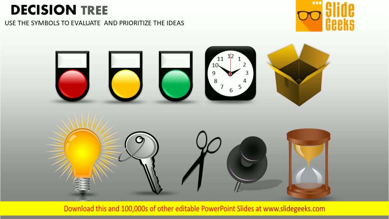 Decision Tree Nodes Icons Powerpoint Slides