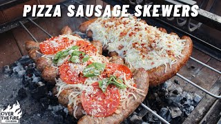 Pizza Sausage Skewers 🍖 🧀 🍕🔥 #shorts
